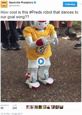 PredsFanRobot Welcome Home Preds at Airport